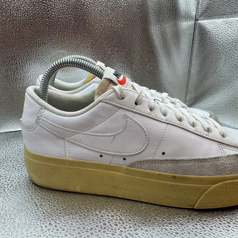 Size 8.5 - Nike Blazer Platform Low Womens White Lemon Wash Sneakers‎ DJ0292-109